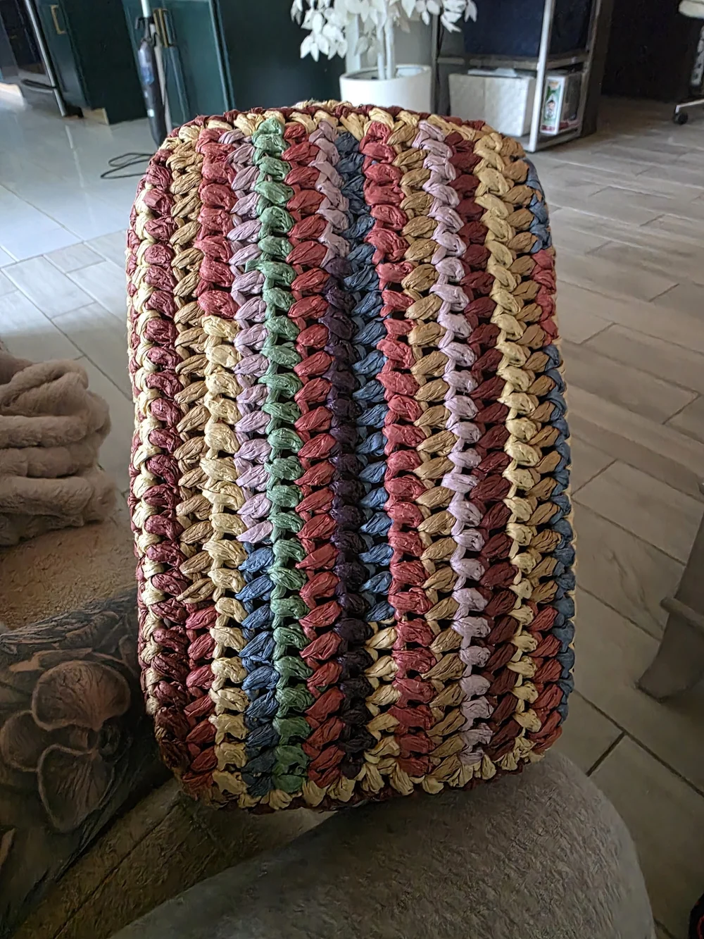 Coach woven straw